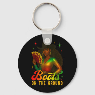 Cowgirl Boots On The Ground Juneteenth Where Them Key Ring
