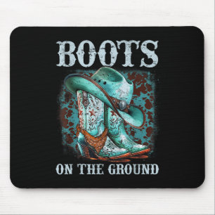 Cowgirl Boots On The Ground Matching Western Rodeo Mouse Pad