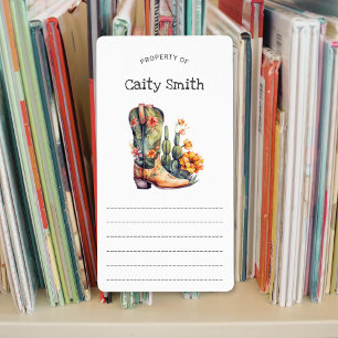 Cowgirl Boots orange floral cactus property of