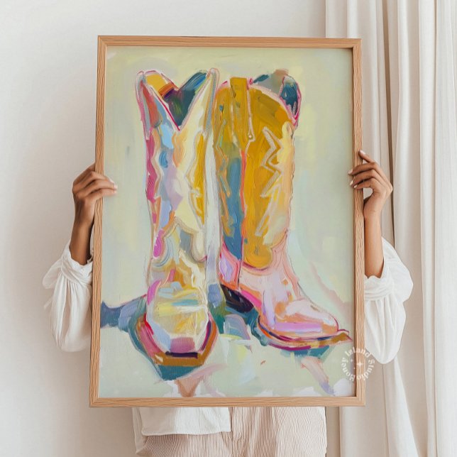 Cowgirl Boots Painting Decor, Western Ranch Poster (Cowgirl Boots Painting Decor, Western Ranch Poster)