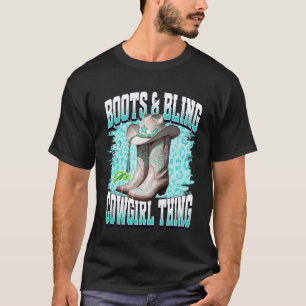 Cowgirl Boots with Classic Embroidered Boots & Bli T-Shirt