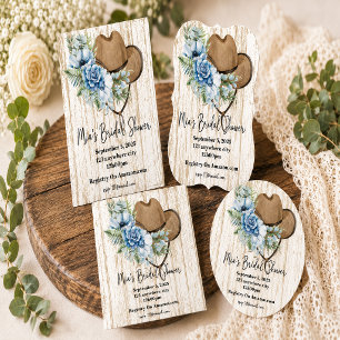 cowgirl bridal shower invitation postcard