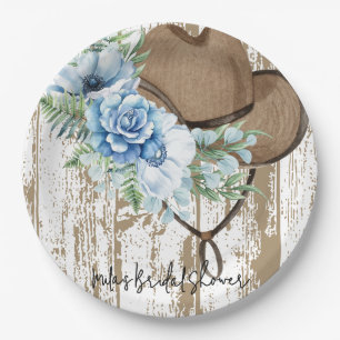 cowgirl bridal shower paper plate