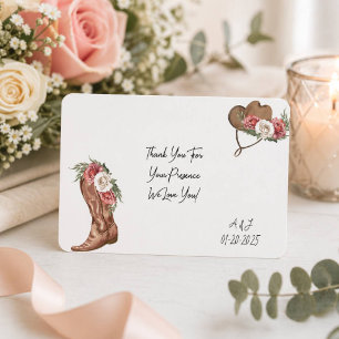 COWGIRL BRIDAL SHOWER THANK YOU CARD