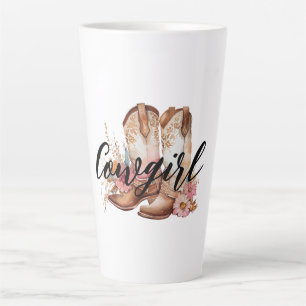 Cowgirl Brown western Cowboy Boots Latte Mug