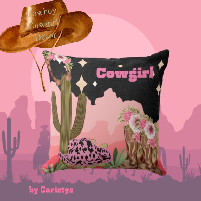 Cowgirl, Cactus, Boots, Hat  Cushion (Creator Uploaded)