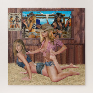 COWGIRL CATFIGHT WRESTLING #2 JIGSAW PUZZLE