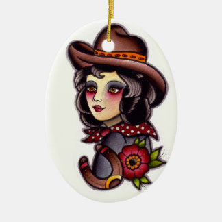 Cowgirl Ceramic Ornament