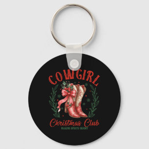 Cowgirl Christmas Club Making Spirits Bright Cowbo Key Ring