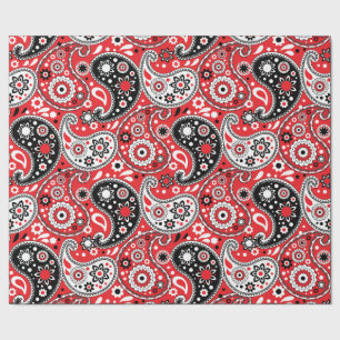 Cowgirl Christmas Red Paisley Country Western Wrapping Paper