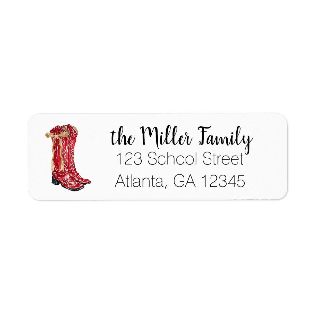 Cowgirl Christmas Return Address Label (Front)