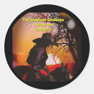 Cowgirl classic round sticker
