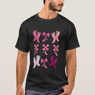 Cowgirl Coquette Pink Bow Cowboy Boots Howdy Weste T-Shirt