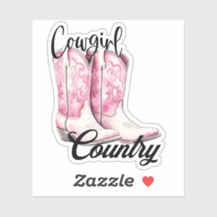Cowgirl Country Custom-Cut Vinyl Sticker