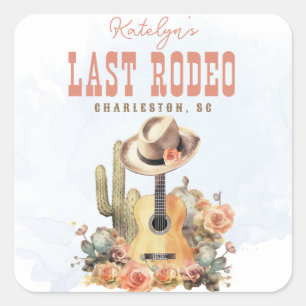 Cowgirl Country Last Rodeo Bachelorette Weekend Square Sticker