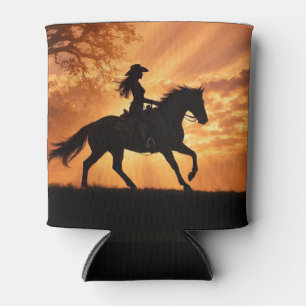 Cowgirl Country Western Horse Koozie
