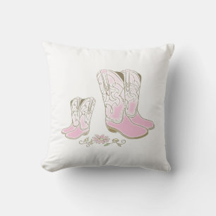 Cowgirl Country Western Theme Pink Baby Shower Cushion