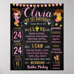 CowGirl Cow Girl Cowboy Wild west Birthday sign