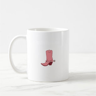Cowgirl, cowboy boot themed card coffee mug