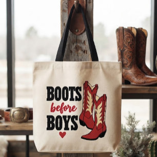 Cowgirl Cowboy Boots Western Country Line Dancing Tote Bag