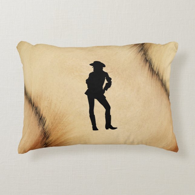 Cowgirl Cowhide Decorative Cushion (Front)