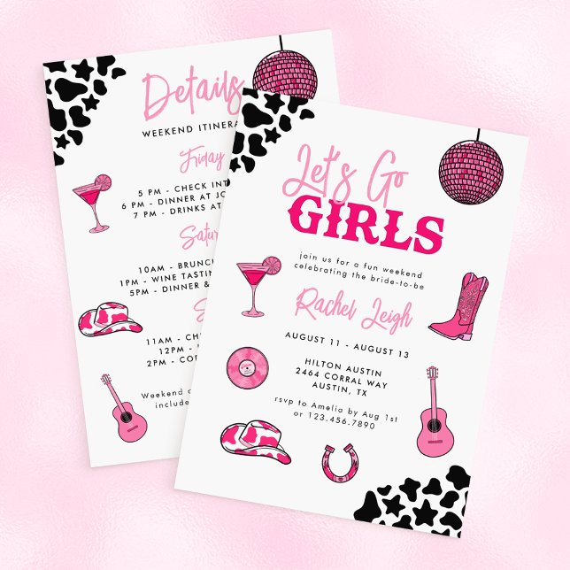 Cowgirl Disco Bachelorette Invitation (Creator Uploaded)