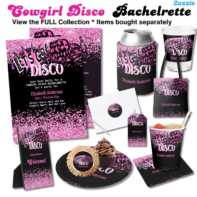 Cowgirl Disco Bachelorette Lets Go Last Ride Rodeo Flyer (Creator Uploaded)