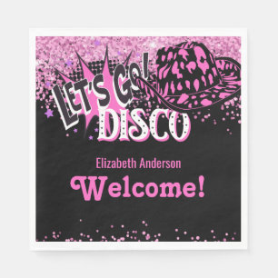 Cowgirl Disco Bachelorette Lets Go Last Ride Rodeo Napkin