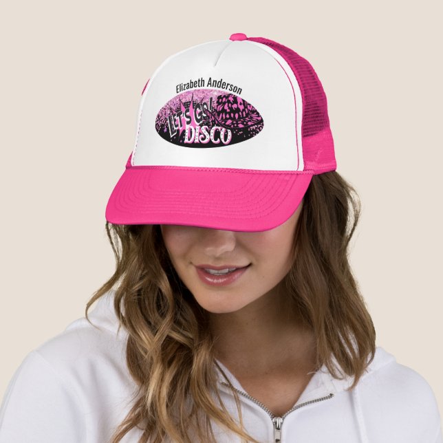 Cowgirl Disco Bachelorette Lets Go Last Ride Rodeo Trucker Hat (In Situ)