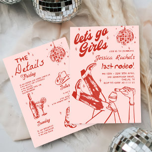 Cowgirl Disco Bachelorette Rodeo Weekend Invitation