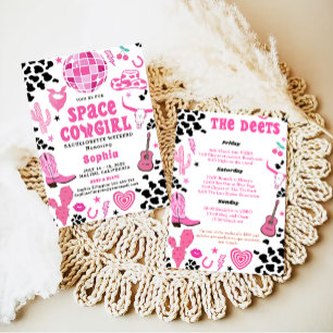 Cowgirl Disco Bachelorette Weekend Itinerary  Invitation