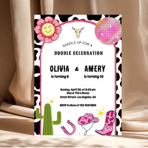 Cowgirl Disco Joint Birthday Invitation