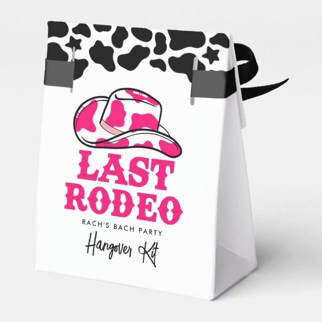 Cowgirl Disco Last Rodeo Bachelorette Hangover Kit Favour Box (Back Side)