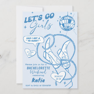 Cowgirl Disco Rodeo Bachelorette Weekend Invitation
