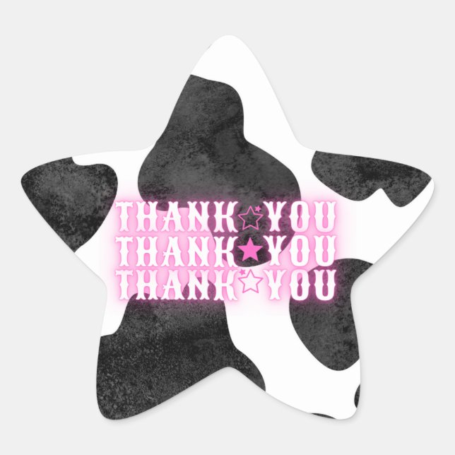 Cowgirl Disco Thank You Star Sticker (Front)
