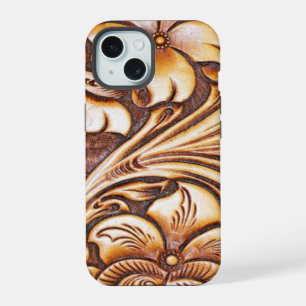 cowgirl fashion western country floral leather iPhone 15 case