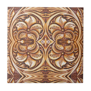 cowgirl fashion western country floral leather tile
