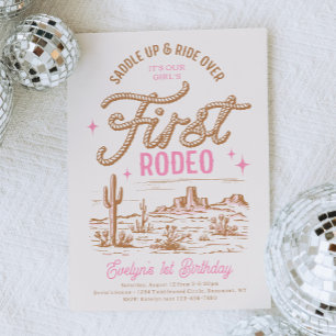 Cowgirl First Birthday Invitation