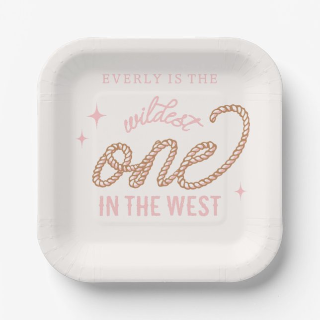 Cowgirl First Birthday Plates (Front)