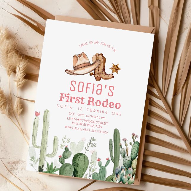 Cowgirl First Rodeo Birthday Party Invitation (Creator Uploaded)