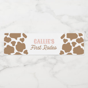 Cowgirl First Rodeo Birthday Water Bottle Label