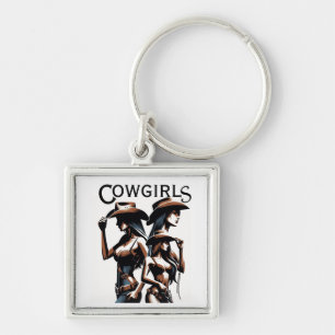 cowgirl friends key ring