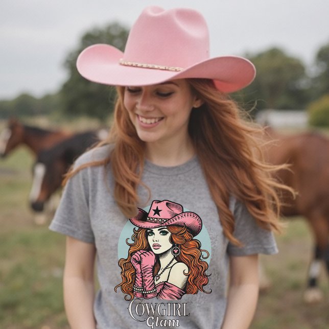 Cowgirl Glam Pink Coquette Rodeo Diva T-Shirt (Cowgirl Glam Pink Coquette Rodeo Diva T-Shirt)