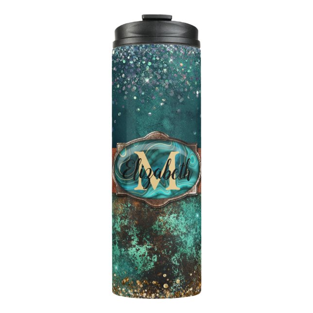 Cowgirl Glitter Monogram Thermal Tumbler (Front)