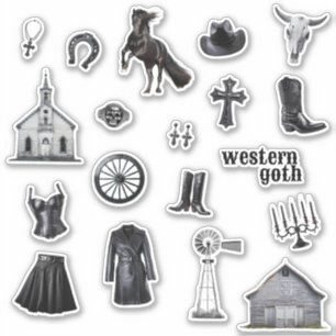 Cowgirl Goth   Western Goth Journal Stickers