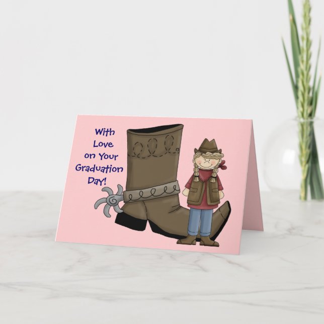 Cowgirl Graduation Boot & Spur - Western Card (Front)