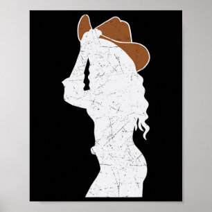 Cowgirl Hat Barrel Racing Horseback Riding Rodeo  Poster