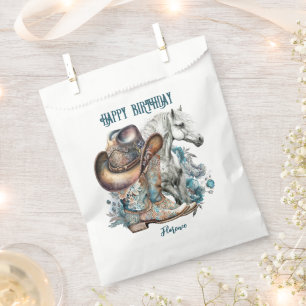Cowgirl horse cowboy boots hat floral western  favour bag