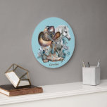 Cowgirl horse cowboy boots hat floral western  large clock<br><div class="desc">Cowgirl,  horse lover design with cowboy boots,  cowboy hat,  a beautiful horse,  turquoise flowers and personalised name or any text. Western,  country design.</div>
