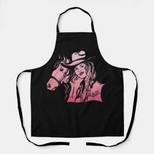 Cowgirl Horse Lover Horseback Riding Equestrian Fo Apron